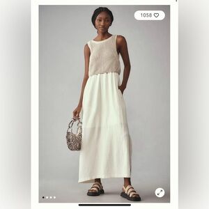 Anthropologie Beige and Ivory Maxi Dress